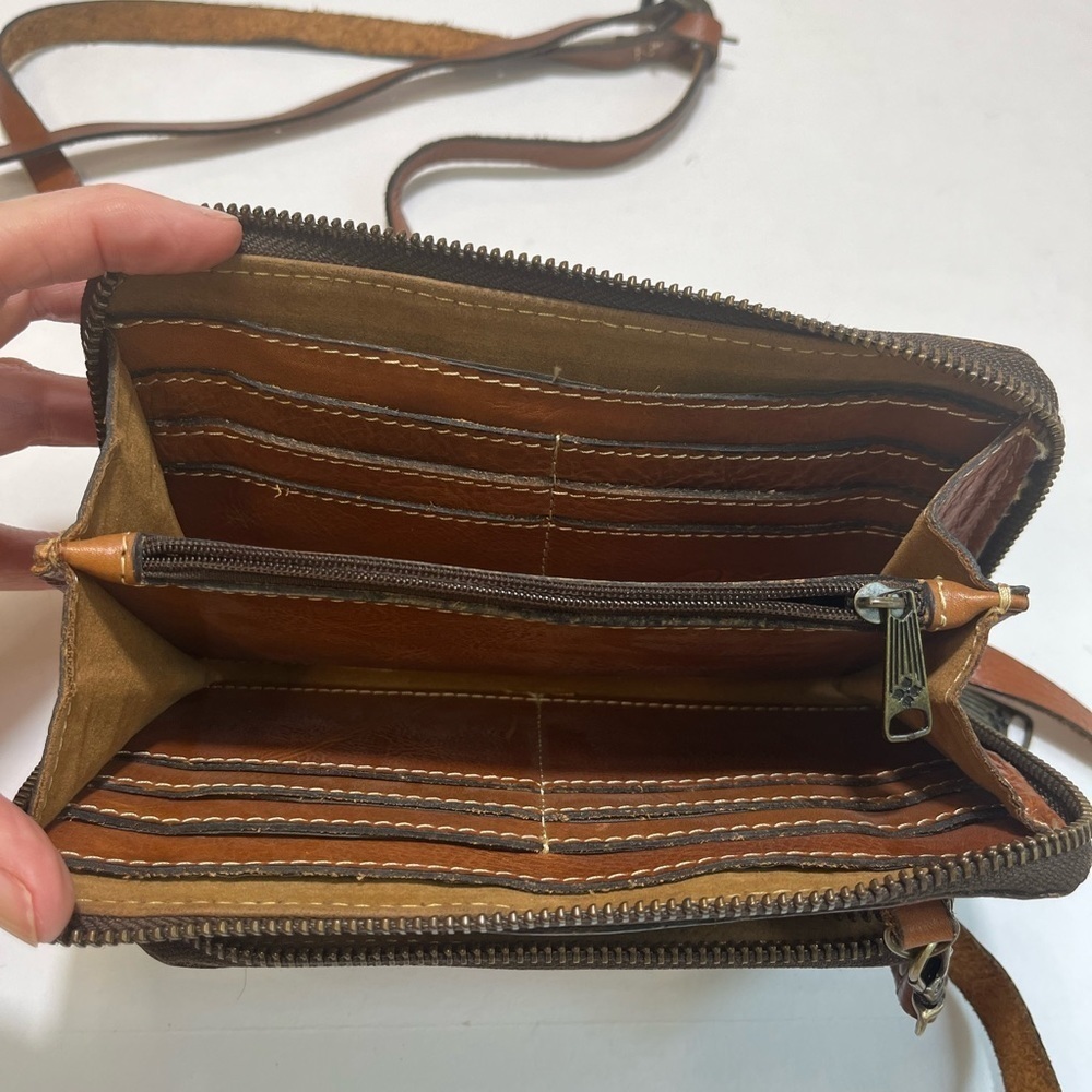 PATRICIA NASH Crossbody Bag Leather Floral Adjustable Strap - Picture 4 of 16